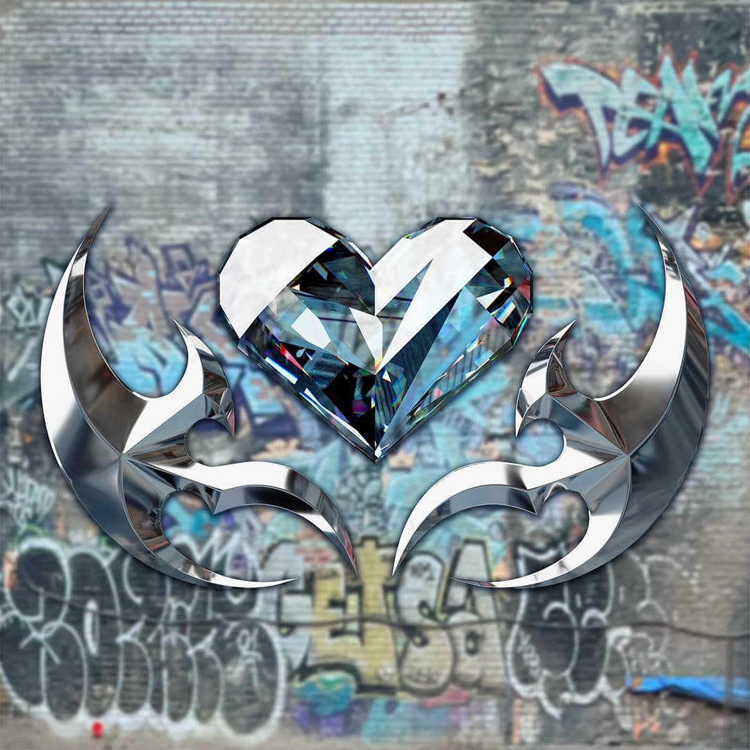 Render with graffiti background