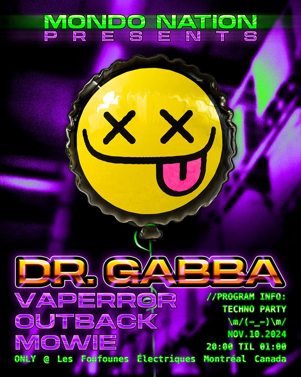DR. GABBA Montréal flyer
